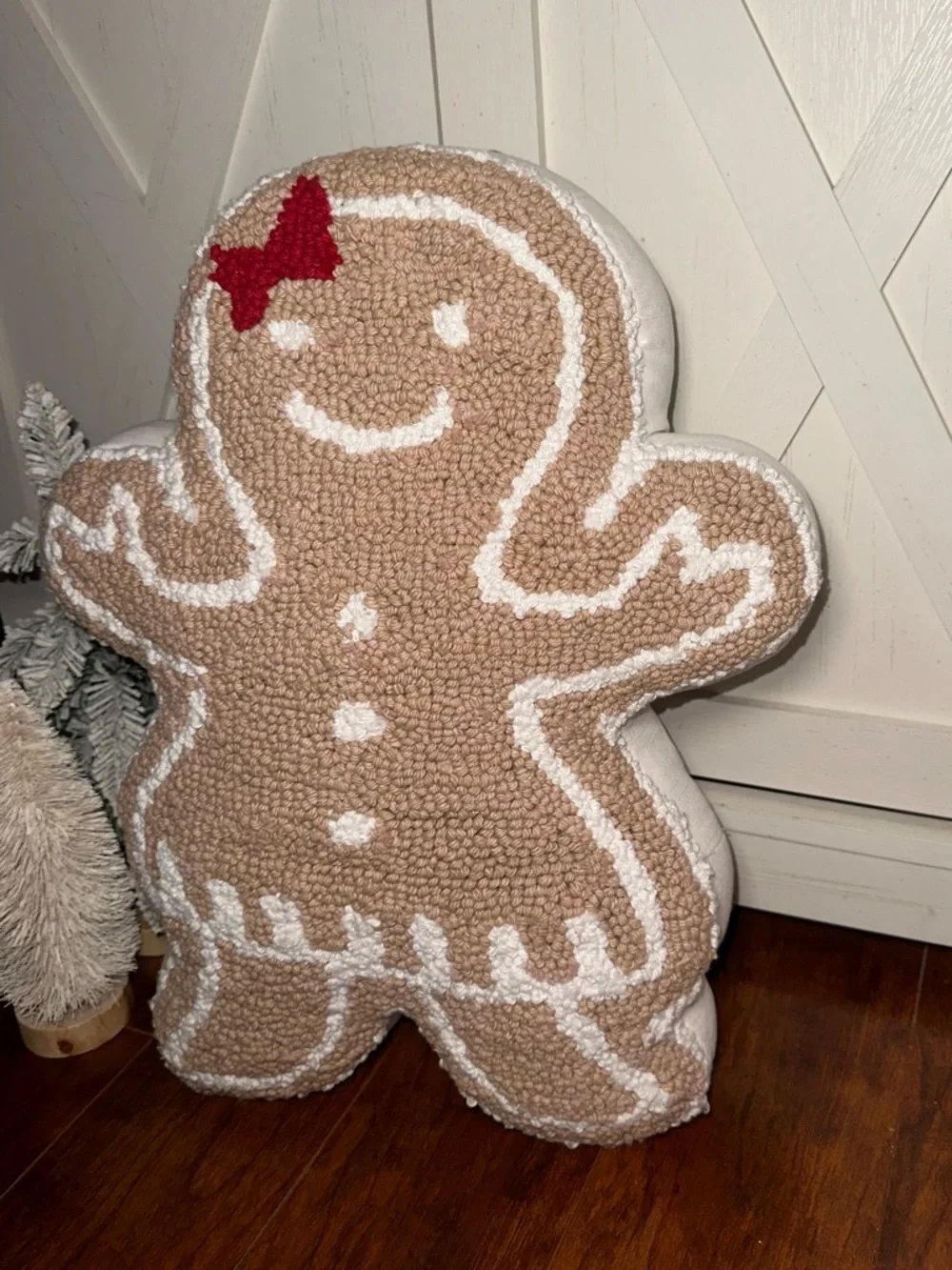 Gingerbread Girl Holiday Decorative Pillow